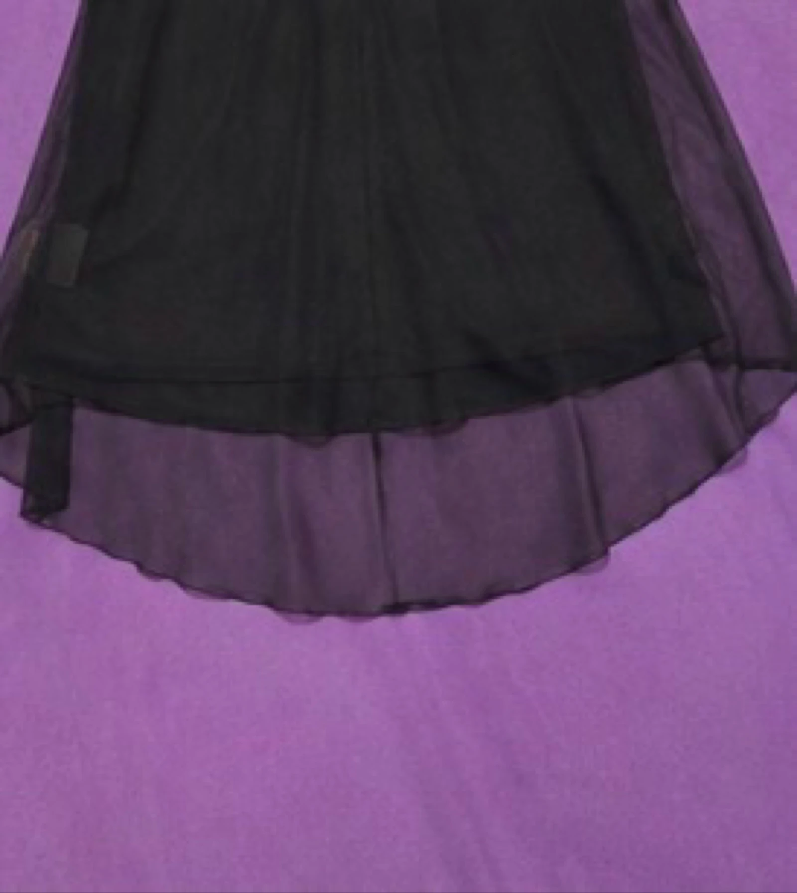 Robe noire Tissaia asymétrique voile transparent – Taille 42 – photo 7